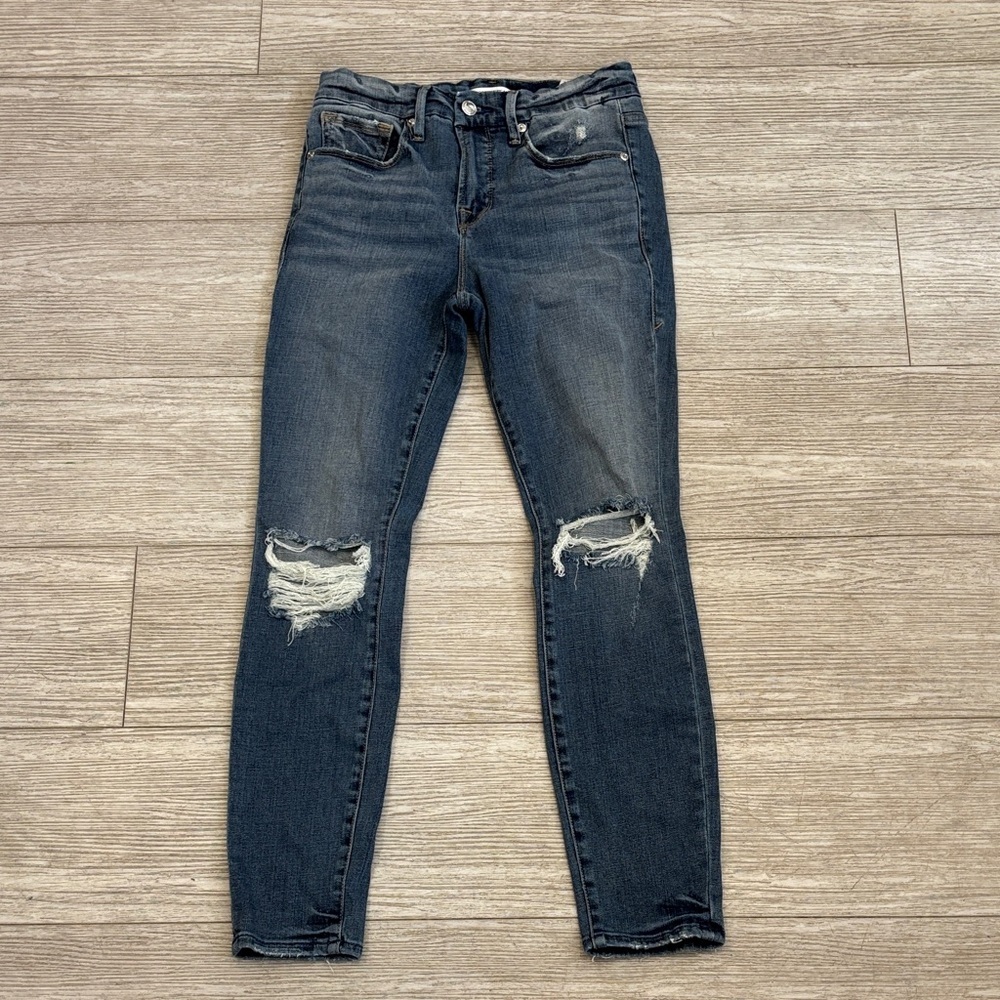Good American Good Legs‎ Crop Distressed Knees size 2 / 26